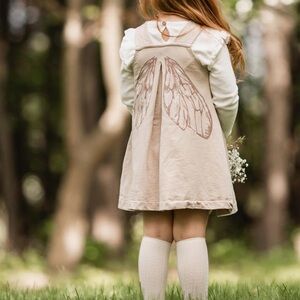 Burt's Bees Baby mustard Dress with Wing Detail outfit